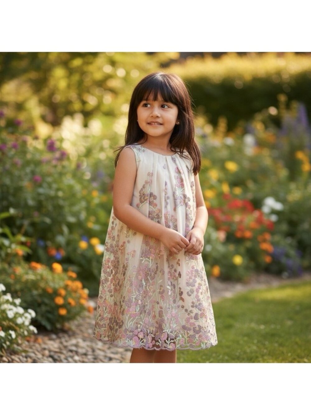 Helena Girl's Dress Size 6Y party wedding special occasion Floral Embroidered
